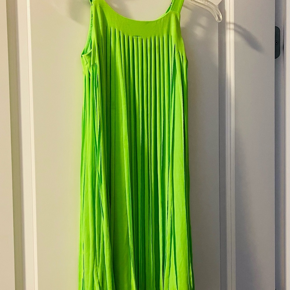 Super cute fringe dress in lime green!